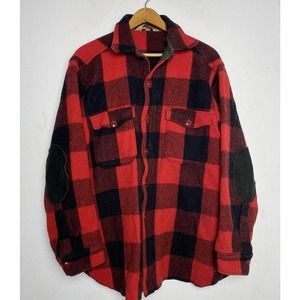 Vintage Woolrich Button Front Buffalo Laid Flannel Shirt Jacket 16